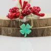 قلادات (1pc/lot) 925 الفضة الإسترليني الفضية Opal clover flower قلادة سحر المجوهر