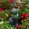 Cat Butterfly Statues Figurine Garden Outdoor Resin Animal Sculpture Decorative Gardening Accessories 240122