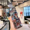 Bouteilles d'eau bouteille en plastique de 500 ml/700 ml pour boire, anti-fuite avec marque de temps pour filles