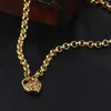 Women Pendant Necklace Chain 18k Yellow Gold Filled Padlock Heart Jewets Gift Högkvalitativ polerad249f