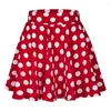 Kjolar kvinnor damer mini flicka korta klädkläder casual polka dot fritid tryck röd vit svart tutu sundress