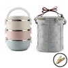 1 2 3 Layer Stainless Steel Thermo Bento Lunch Boxs Japanese Food Box Insulated Lunchbox Thermal School Food Container w Handle C247G