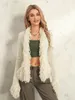 Damen-Strickpullover mit Quaste, vorne offen, langärmelig, Strickjacke, lockerer Winter- und Herbst-Outwear-Mantel