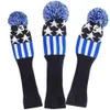Golf 3st/set stickad pom sock täcker 1-3-5 golf trä headcover för golf dirver/fairway golf club headcovers 240127