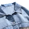 Kurtki damskie wiosna lato moda koronkowa patchworka dżinsowa cienkie dżinsy płaszcza kremowa odzież wierzchnia 240301