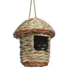 Hummingbird House, Hand Woven Bird Nest for Outdoors Hanging, Small Grass Bird Houses Natural Fiber Bird Hut Roosting Pocket for Finch Canary Chickadee