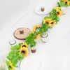 Fleurs décoratives 25 pièces tête de tournesol en soie artificielle fête de mariage décor de bureau à domicile artisanat 7 cm fleur de glycine