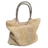 Borsa tote Borsa da spiaggia di lusso Borsa per la spesa Borsa firmata Grandi lettere Fibbia Moda donna per borsa estiva in paglia Borsa da viaggio di grande capacità