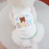 Coletes para cães de estimação camiseta algodão respirável colete para primavera verão doce bebê urso impressão chihuahua roupas de gato de cachorro