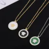 Collane con pendente di design di lusso per donna uomo Catena Nero Bianco Verde Smalto Personalità Collane di marca Donna Uomo Oro Argento Gioielli Coppia Regalo G24357PE