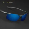 Diseñadores de lujo Gafas de sol Veithdia Aluminio Magnesio Hombres Polarizado Uv400 Recubrimiento Espejo Accesorios para gafas masculinas al aire libre Dcqz