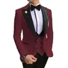 2022 pink large business casual suit three piece bridegroom best man wedding banquet suit men 230731