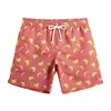 Short de bain pour hommes, maillot de bain à la mode, imprimé de fruits de dessin animé, cordon de serrage, Double poche, plage hawaïenne, vacances, maillots de bain