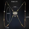 Solspicems 18k guldfärg Algeriet axelkedja kropp bakkedja arab marocko brud bröllop smycken kvinnor bröstdekoration 240227