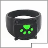 Bandringen Cartoon Zwarte Kat Klauw Ring Meisje Jongen Groen Emaille Liefde Pootafdruk Schattig Sieraden Kind Punk Verjaardagscadeau Drop Delivery Yydhhom Dhbu4