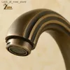 Bathroom Sink Faucets ZGRK antique brass decorative bathroom bathtub faucet two handed handle 3-piece basin mixer gold sink Q240301