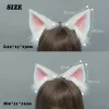 Kostiumy Nowe ręcznie wykonane koty lis uszy head opaska lol cosplay ucha lolita białe różowe włosy do włosów dla kobiet akcesoria kostiumowe dziewczęta
