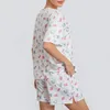 Kobiety Pajama Set Summer Truskawek Stafal Druszek Losowy top i elastyczne spodnie 2 kawałki swobodnego zużycia 240301