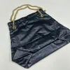 Kvinnor krossar xs blacktote väska lyxdesigner krossad kalvskinn åldrande guld hårdvara crossbody väska axel crossbody kedja rem 2 storlek handväska väska 10a