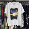 Heren T-shirts paars merk t-shirts designer polo's t-shirt shirts kleding rock zonsondergang puur katoen olieverfschilderij retro korte mouw letterdruk 240301