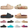Gucci Platform Slides Designer Sandals Women Rubber Plate-forme Sliders Black Pink White Beige Grey Flat Casual Beach Shoes【code ：L】Slippers
