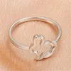 Klusterringar Fashion Metal Hollow Out Animal Ring Gold och Silver Color Women's Finger Accessories Creative Girl Jewelry