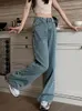 Jeans pour femmes Circyy Y2K pour femmes pantalons en denim taille haute bleu jambe large pantalon streetwear mode vintage droit 2024