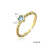 Cluster-Ringe 2024 Mode 8 Farben CZ Stein Tiny Heart Charm Ring Gold Farbe Kupfer Frauen Hochzeit Trendy Finger Schmuck Großhandel