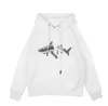 Abbigliamento Moda Felpe Palmes Angels Coda spezzata Squalo Lettera Flock Ricamo Allentato Rilassato Maglione con cappuccio da donna da uomo Giacca pullover casual