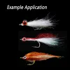 Köder Bimoo 10 Packs 6,5 cm/2,56 "langer Eis mit synthetischen Fasern schimmert dünner Eisflügelköderfisch Streamer Minnow Fly Bindmaterial