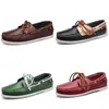 Shoes Mens Leather Soft Casual Women Sole Black White Red Orange Blue Brown Comfortable Sneaker 06 46
