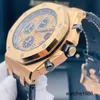 Montres-bracelets d'affaires Chronographe Montre-bracelet AP Montre Royal Oak Offshore Series Montres pour hommes 42 mm de diamètre Acier de précision Or rose 18 carats Gentleman Loisirs Luxe