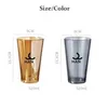 Designer Water Bottle Mugs Grey Yellow Letter Print Double Layered Mugs Coffee Cup 520ml