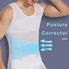 Herrtankstoppar män bantar Vest Body Shaper midjetränare ärmlös tunn mesh topp undertröja buken formad fitness