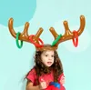 New Inflatable Kid Water Toy for Fun Children Christmas Toys Toss Game Reindeer Antler Hat With Rings Hats Party Supplies