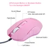 Souris Youcunker rose souris d'ordinateur filaire rétro-éclairé jeu souris optique mignon marin lune Mause fille femmes souris silencieuses 2400DPI pour ordinateur portable