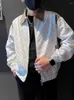 Jaquetas masculinas impressão lapela jaqueta estilo coreano na moda bonito casaco outono e inverno 2024 marca casual