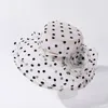 Chapeaux à large bord été pour femmes mode motif à pois grand grand fil de dentelle parasol chapeau de soleil respirant pliable Gorro 2024