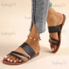 Sandalen Rimocy 2023 Sommer Flache Ferse Sandalen für Frauen Casual Plus Größe Beac Frau Pu Leder Strap Slip-On Gladiator Sandalen T240301