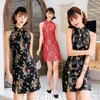 Lady Summer Cheongsam Stile cinese Nazionale Spacco laterale Scava fuori Qipao Dragon Phoenix Stampa Colletto alla coreana Abito con spalle scoperte 240220