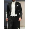Anzüge 2023 Neue Männer Anzug Italienischen Gentleman Stil High-End-Hochzeit Lange Schwanz Mantel Bräutigam Prom Smoking Formal 3 stücke (Jacke + Hose + Weste)