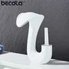 Bathroom Sink Faucets Golden creative washbasin faucet hot and cold bathroom sink faucet single hole toilet bathroom faucet brass deck mounted faucet Q240301