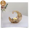 Candle Holders Peel And Stick Floor Tile Metal Holder Wedding Decor Moon Shaped Candleholder