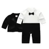 Gentleman Boss Babykleidungsset Born für Jungen, Geburtstag, formelle Hochzeit, Party, Kleinkind, Strampler, Body mit Mantel 240226