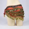 Stage Wear Mulheres Tribal Belly Dance Coin Belt com strass coloridos Bellydance Hip Scarf Costume Acessórios