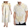 Casual Kleider Paare Set Polynesische Inseln Design Gedruckt Frauen Mumu Kleid Samoa Kleidung Männer Hemd Plus Größe Custom