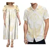 Vestidos casuais casais conjunto ilhas polinésia design impresso mulheres mumu vestido samoa roupas homens camisa plus size personalizado