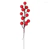 Dekorativa blommor 1/3/5pc Red Berry Stems Artificial Christmas Berries Diy Xmas Wreath Fake Picks For Party Decoration