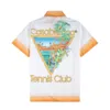 Casablanc Chemise Designer T-shirts Printemps Eté Nouveau Style Château Étoilé Casa Blanca Manches Courtes Casa Hommes Casablancas T-shirts Tennis Club Taille US S-XXL YF3