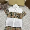 Popüler Çocuk Tişört Seti Çocuk Trailtsits Bebek Tasarımcı Giysileri Boyut 100-160 Ekleme Tasarım Kısa Kollu Gömlek ve Şort 24Feb20